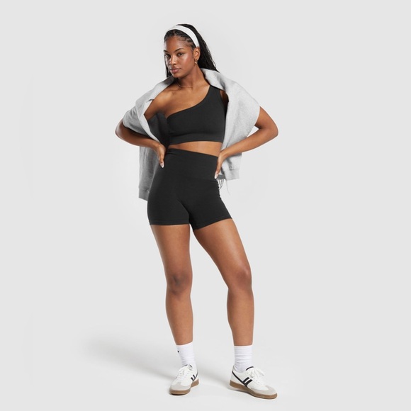 Gymshark Black Ribbed Cotton Seamless Shorts size XS EUC - Picture 4 of 11